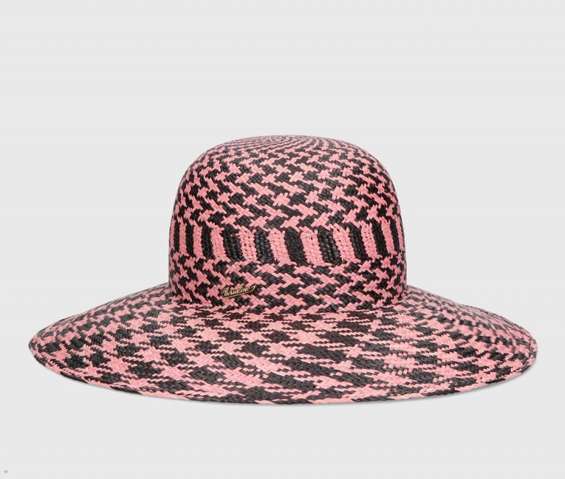 Chapeaux De Paille Borsalino Patterned Violet Panama Rose | TPR-96956367