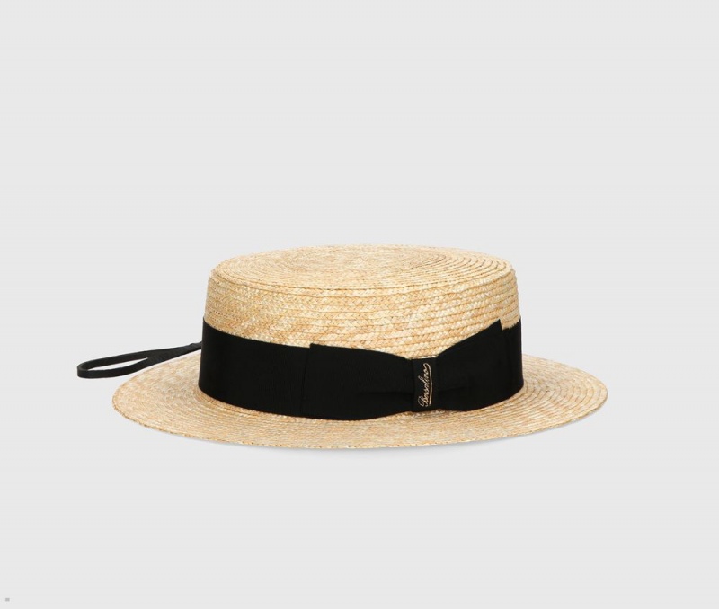 Chapeaux De Paille Borsalino Magiostrina With Chin Brides Marron | PGB-96768292