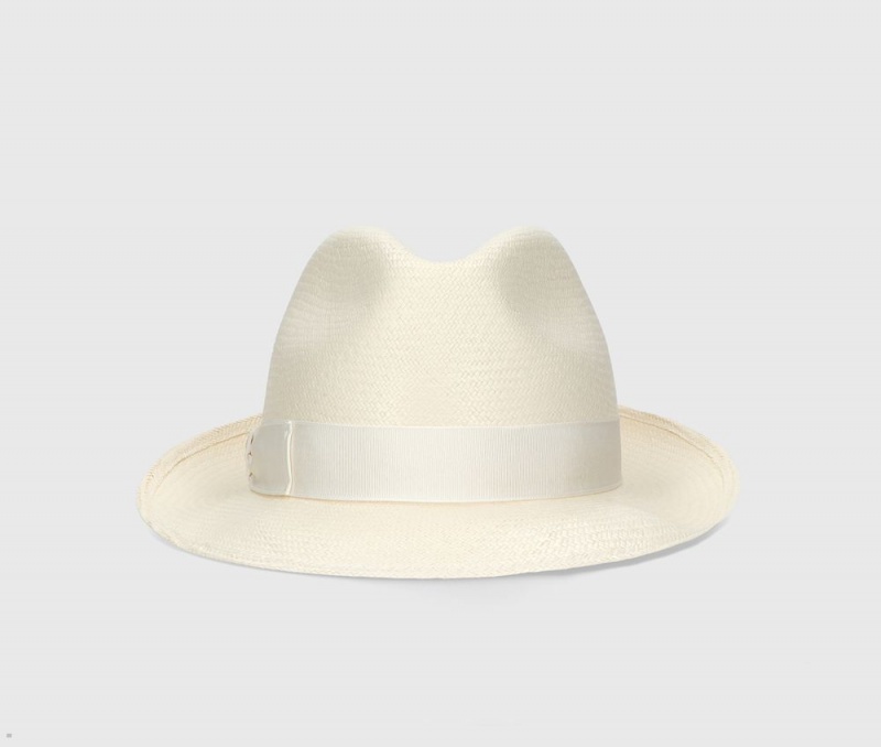 Chapeaux De Paille Borsalino Monica Panama Fine Medium Brim Argent | ZXG-94898972