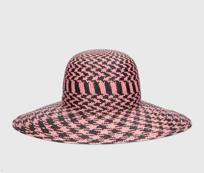 Chapeaux De Paille Borsalino Patterned Violet Panama Rose | TPR-96956367