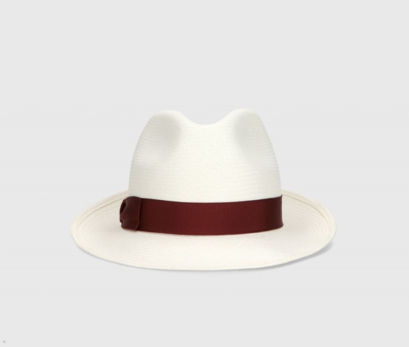 Chapeaux De Paille Borsalino Monica Panama Fine Medium Brim Bordeaux | VZS-82310015