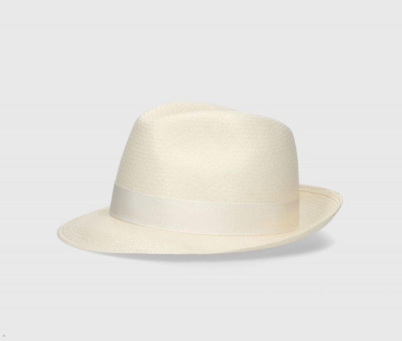 Chapeaux De Paille Borsalino Monica Panama Fine Medium Brim Argent | ZXG-94898972