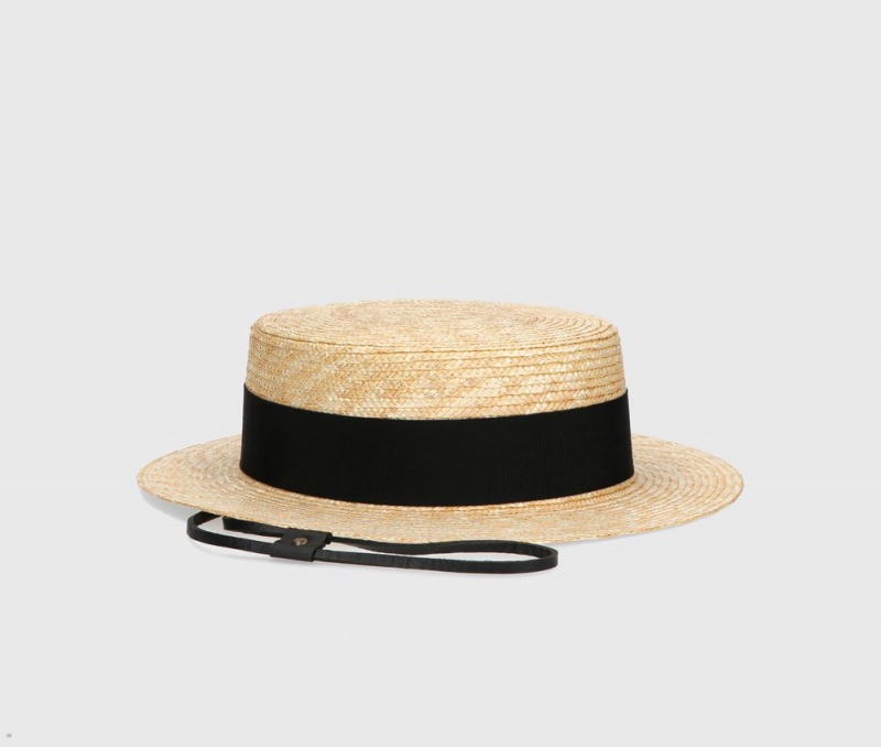 Chapeaux De Paille Borsalino Magiostrina With Chin Brides Marron | PGB-96768292