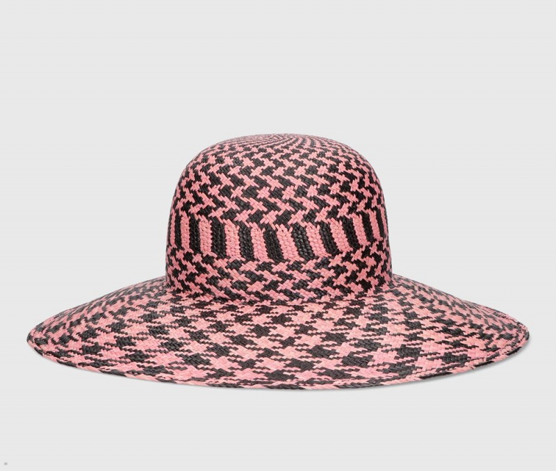 Chapeaux De Paille Borsalino Patterned Violet Panama Rose | TPR-96956367