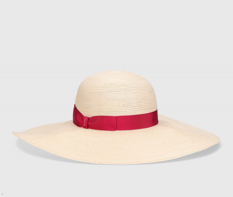 Chapeaux De Paille Borsalino Laura Braided Hemp Rouge | SQN-53116923