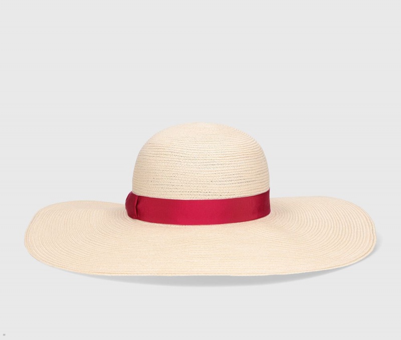 Chapeaux De Paille Borsalino Laura Braided Hemp Rouge | SQN-53116923