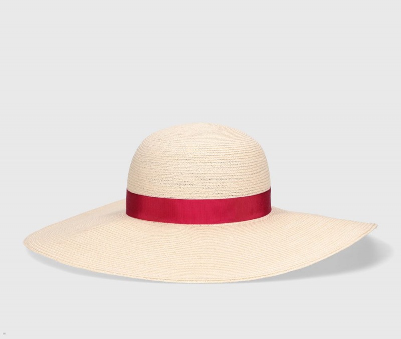 Chapeaux De Paille Borsalino Laura Braided Hemp Rouge | SQN-53116923