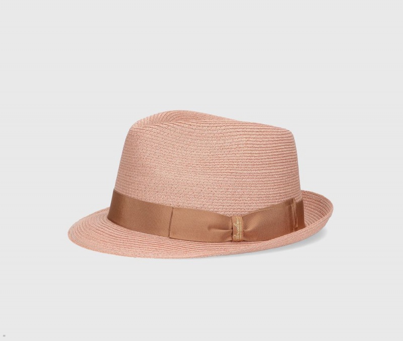 Chapeaux De Paille Borsalino Jules Braided Hemp Small Brim Rose | BIM-89938250