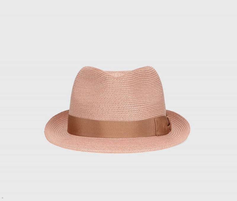 Chapeaux De Paille Borsalino Jules Braided Hemp Small Brim Rose | BIM-89938250