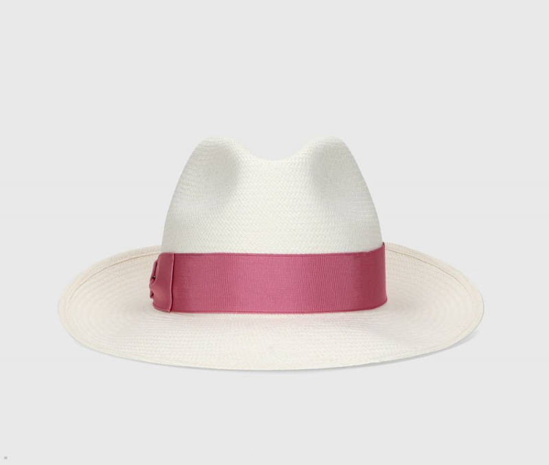 Chapeaux De Paille Borsalino Giulietta Panama Fine Larges Brim Rose | ABE-79881842