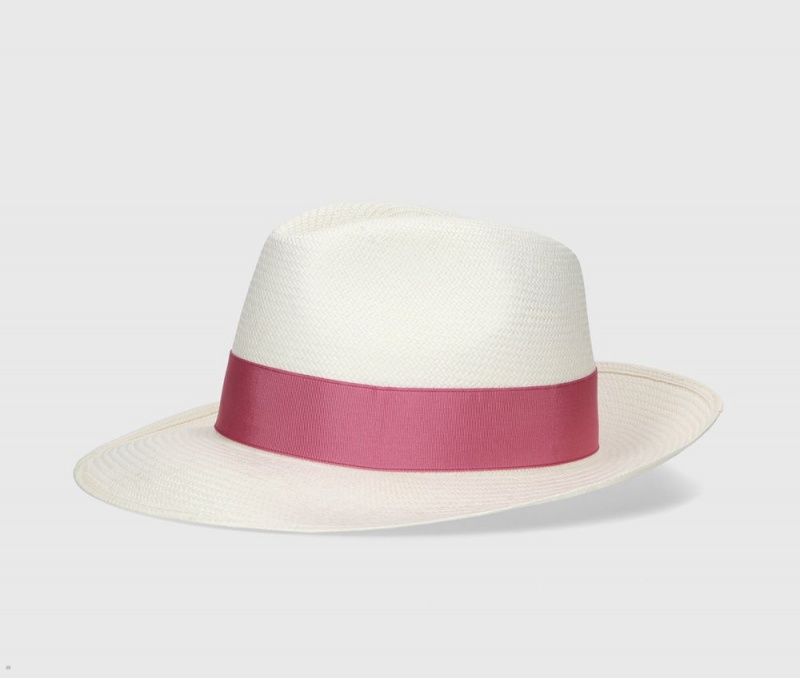 Chapeaux De Paille Borsalino Giulietta Panama Fine Larges Brim Rose | ABE-79881842