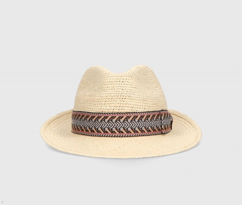 Chapeaux De Paille Borsalino Federico Panama Semicrochet Chevron Hat Band Marron | QWC-14967377