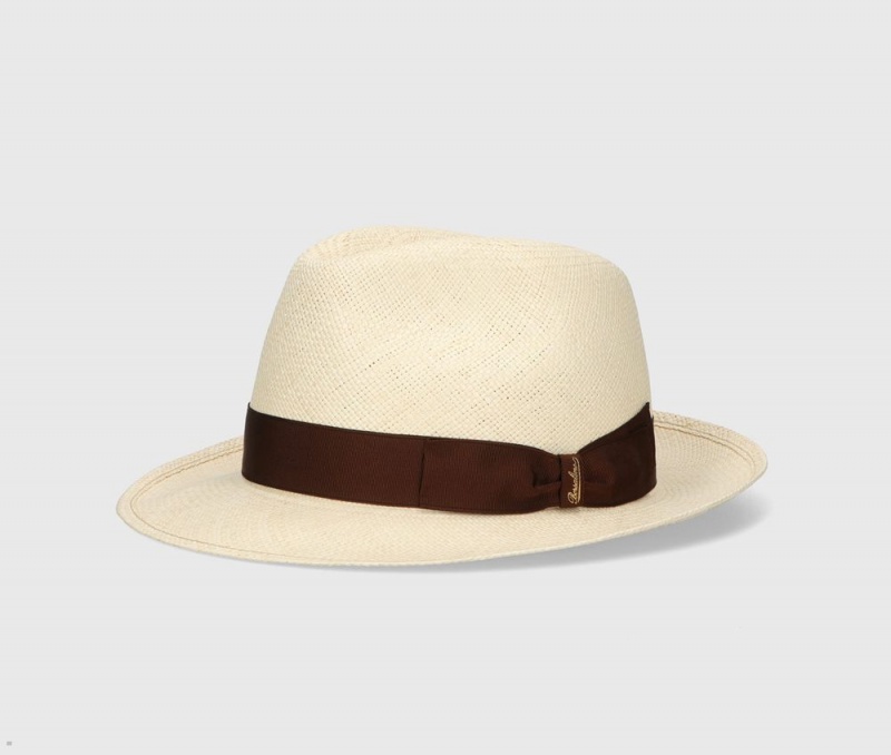 Chapeaux De Paille Borsalino Federico Panama Quito Medium Brim Bordeaux | DPF-68017208