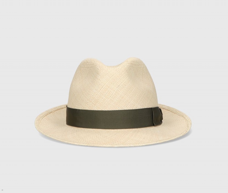 Chapeaux De Paille Borsalino Federico Panama Quito Medium Brim Vert Olive | NZF-87254242