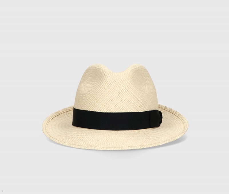 Chapeaux De Paille Borsalino Federico Panama Quito Medium Brim Noir | NIR-75379530