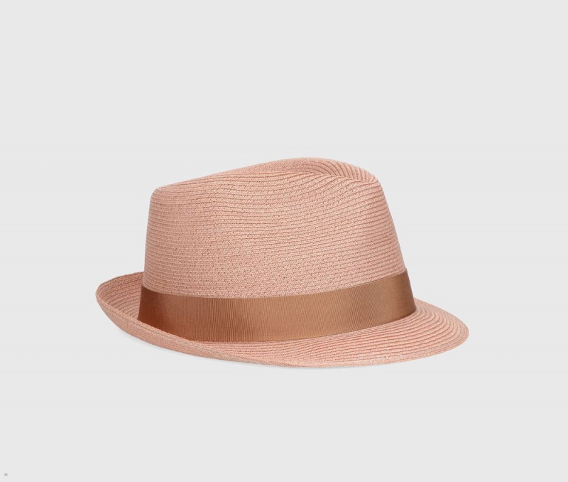 Chapeaux De Paille Borsalino Jules Braided Hemp Small Brim Rose | BIM-89938250