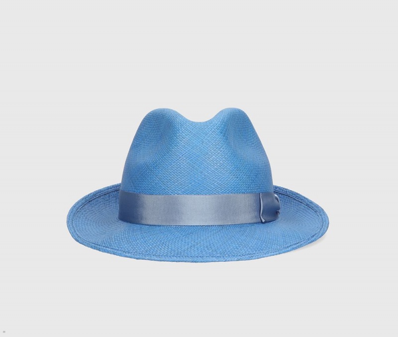 Chapeaux De Paille Borsalino Federico Panama Quito Medium Brim Bleu | OYO-72381917