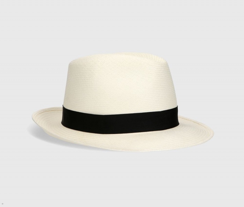 Chapeaux De Paille Borsalino Federico Panama Fine Medium Brim Noir | QPY-29743289