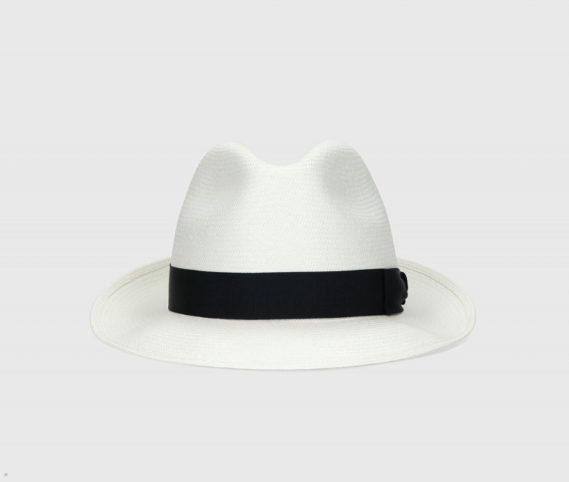 Chapeaux De Paille Borsalino Federico Panama Fine Medium Brim Noir | DKZ-17945117