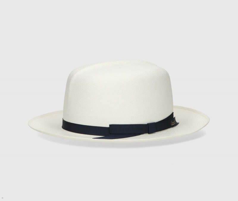 Chapeaux De Paille Borsalino Colonial Panama Montecristi Blanche | HHG-94374692