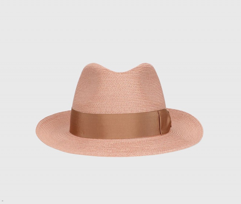 Chapeaux De Paille Borsalino Edward Braided Hemp Rose | YEZ-11189109