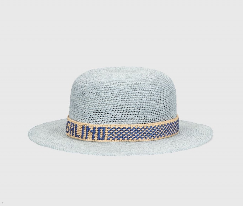 Chapeaux De Paille Borsalino Crochet Panama Bleu | XTB-40551484