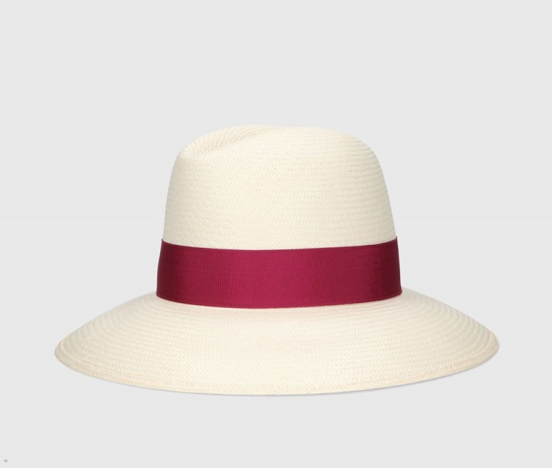 Chapeaux De Paille Borsalino Claudette Panama Fine Larges Brim Rouge | OPL-62876767