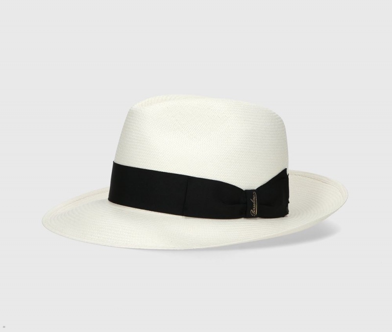 Chapeaux De Paille Borsalino Amedeo Fine Panama Larges Brim Noir | VNG-87228980