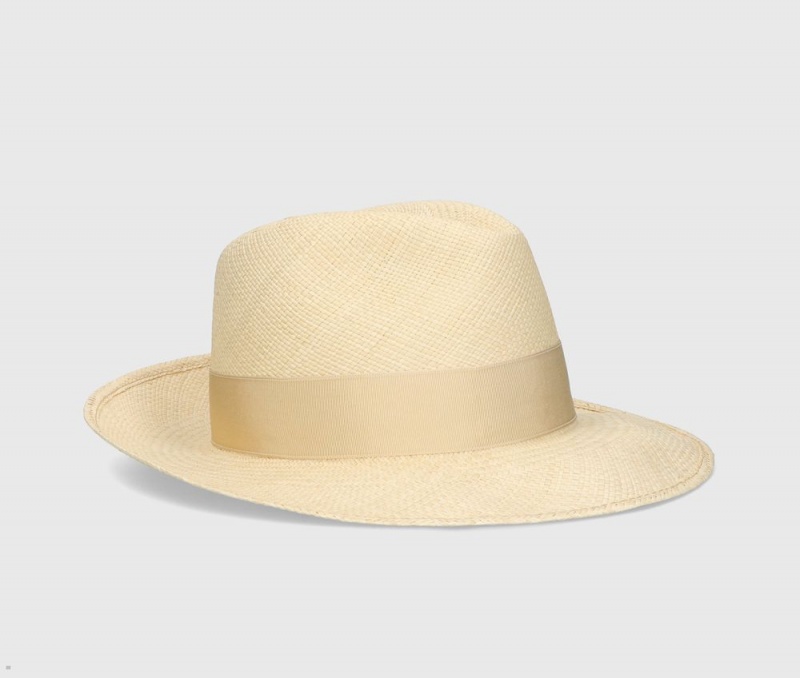 Chapeaux De Paille Borsalino Amedeo Panama Quito Larges Brim Beige | OLQ-85305253