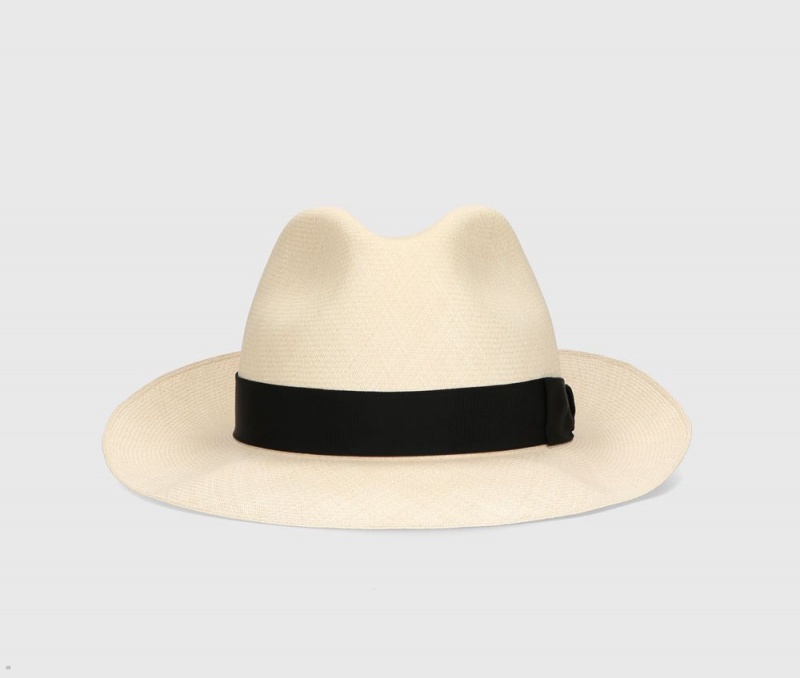 Chapeaux De Paille Borsalino Alexander Montecristi Panama Extra-Fine Noir | WRL-59600940