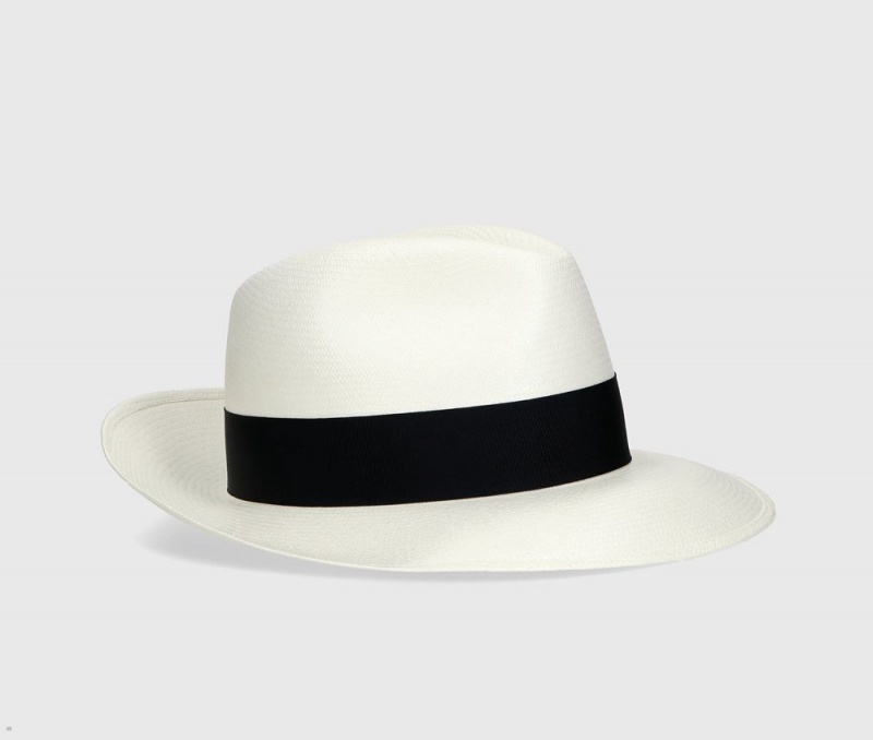 Chapeaux De Paille Borsalino Amedeo Fine Panama Larges Brim Noir | HLM-99288744