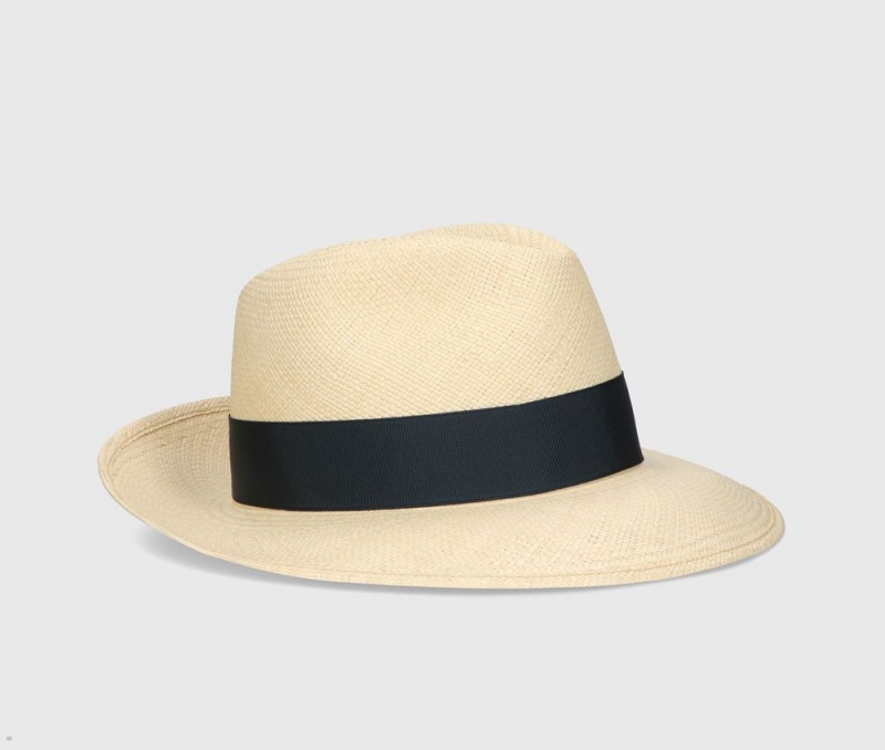 Chapeaux De Paille Borsalino Amedeo Panama Quito Larges Brim Bleu | ZNV-70801394