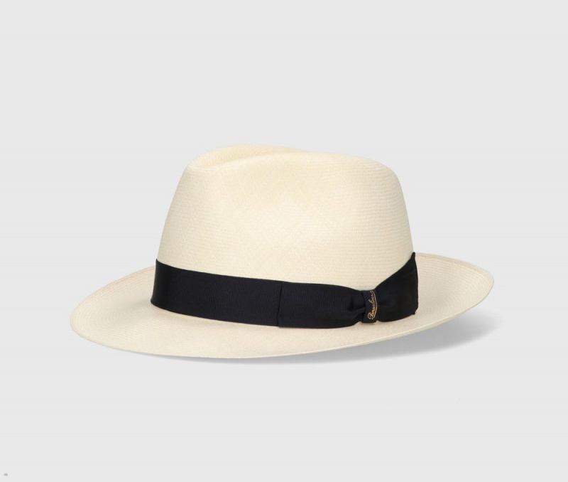 Chapeaux De Paille Borsalino Alexander Montecristi Panama Extra-Fine Noir | WHP-20565687