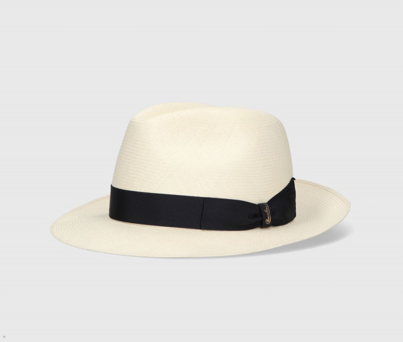 Chapeaux De Paille Borsalino Alexander Fine Montecristi Noir | GEA-17291092