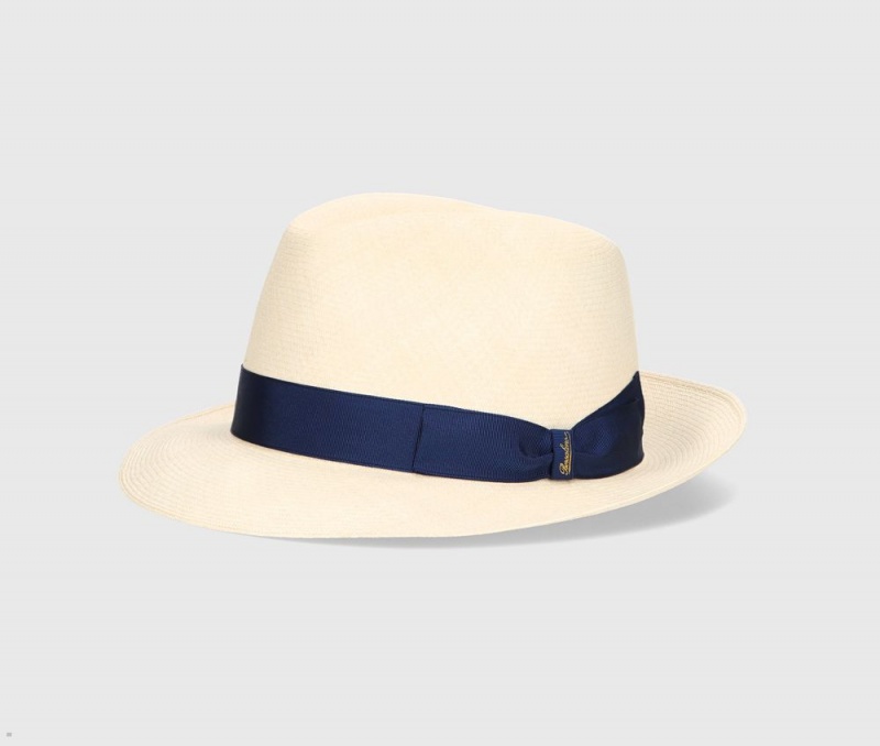 Chapeaux De Paille Borsalino Alexander Fine Montecristi Bleu | FNR-31100133