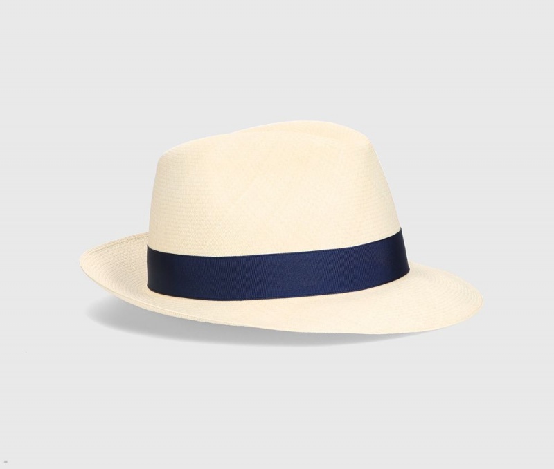 Chapeaux De Paille Borsalino Alexander Fine Montecristi Bleu | FNR-31100133