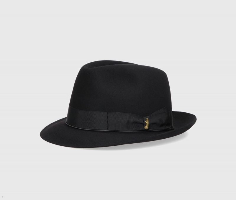 Chapeau Feutre Borsalino Umberto Charlait Small Brim Noir | SWQ-91840192