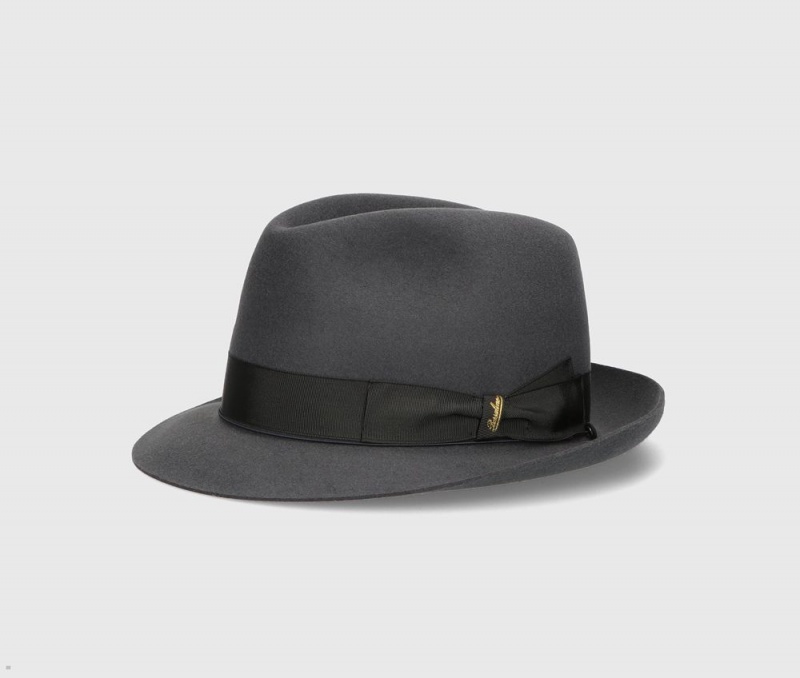 Chapeau Feutre Borsalino Umberto Charlait Small Brim Grise | ROF-94951230