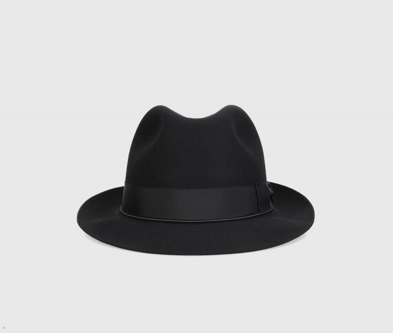 Chapeau Feutre Borsalino Umberto Charlait Small Brim Noir | SWQ-91840192