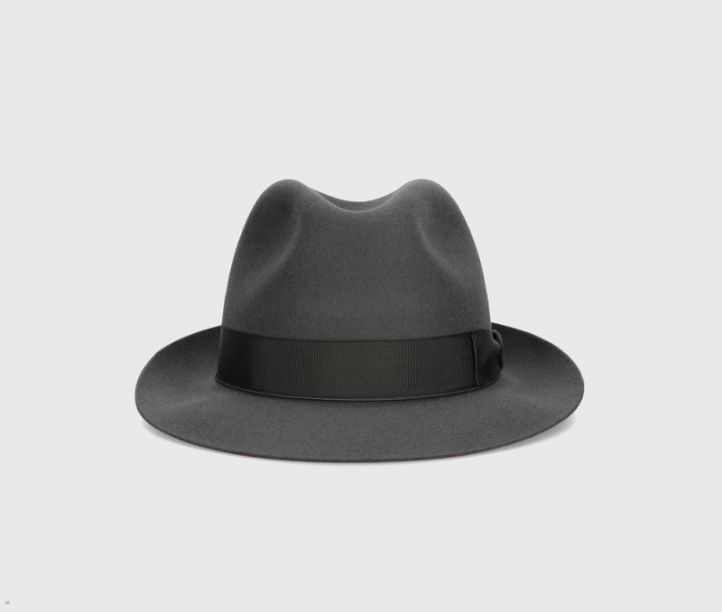 Chapeau Feutre Borsalino Umberto Charlait Small Brim Grise | ROF-94951230