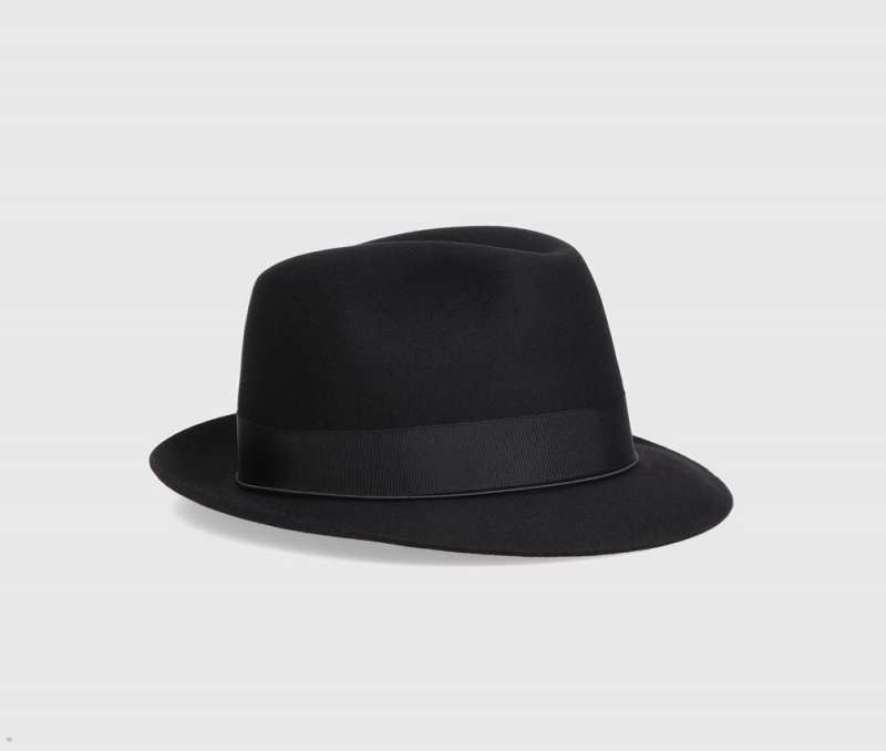 Chapeau Feutre Borsalino Umberto Charlait Small Brim Noir | SWQ-91840192