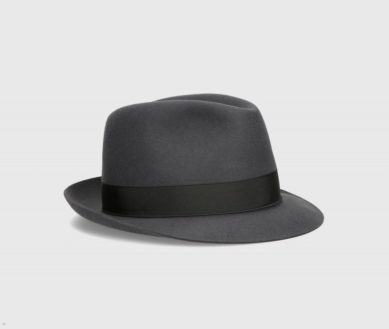 Chapeau Feutre Borsalino Umberto Charlait Small Brim Grise | ROF-94951230