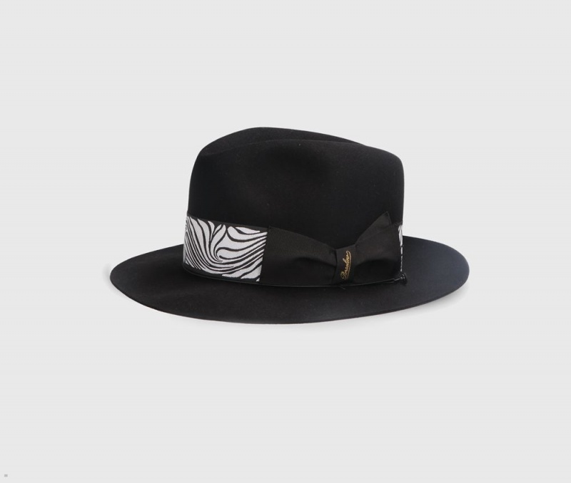 Chapeau Feutre Borsalino The Bogart Cut 4 Noir | XXQ-31510372