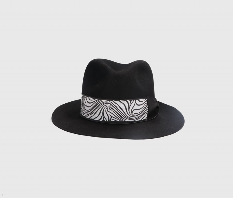 Chapeau Feutre Borsalino The Bogart Cut 4 Noir | XXQ-31510372