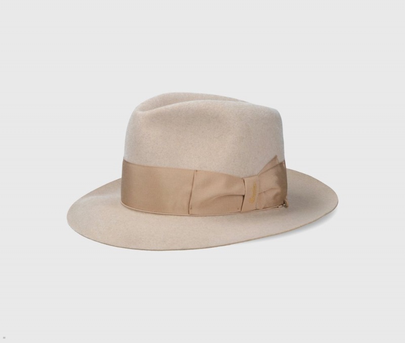 Chapeau Feutre Borsalino The Bogart Cut 2 Beige | EHA-60874056