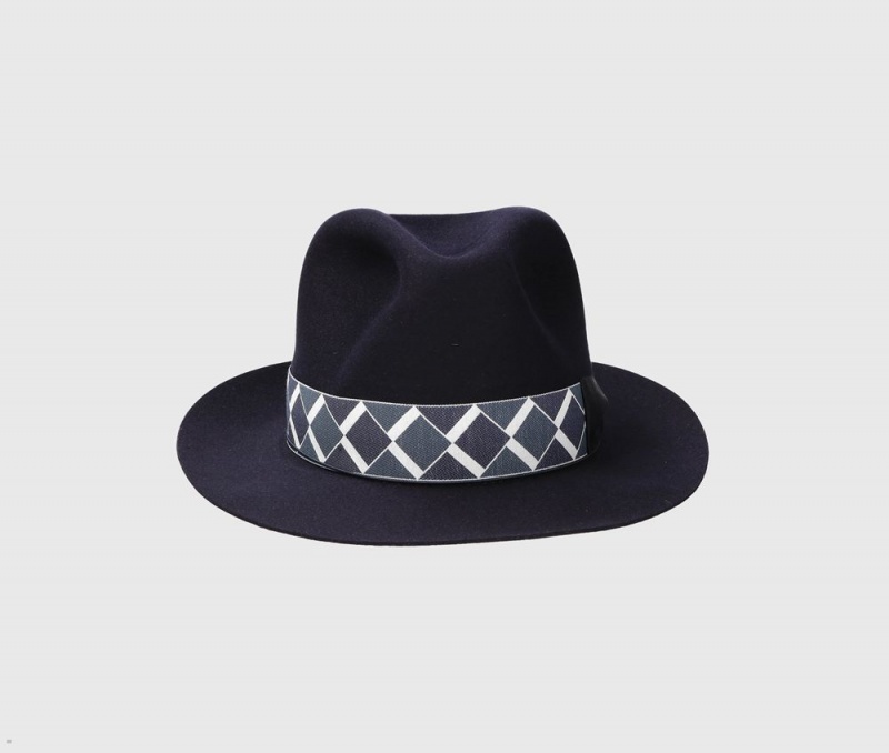 Chapeau Feutre Borsalino The Bogart Cut 3 Bleu Marine | ODD-95489024