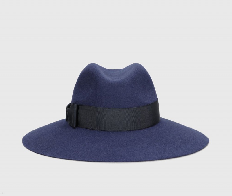 Chapeau Feutre Borsalino Sophie Brushed Bleu Marine | OEV-34081637