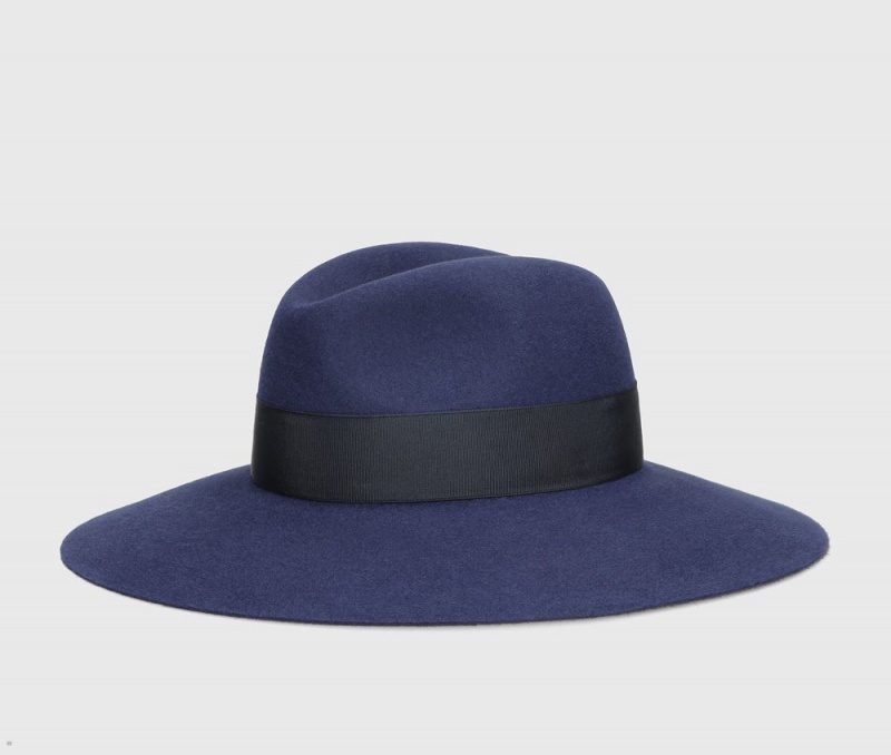 Chapeau Feutre Borsalino Sophie Brushed Bleu Marine | OEV-34081637