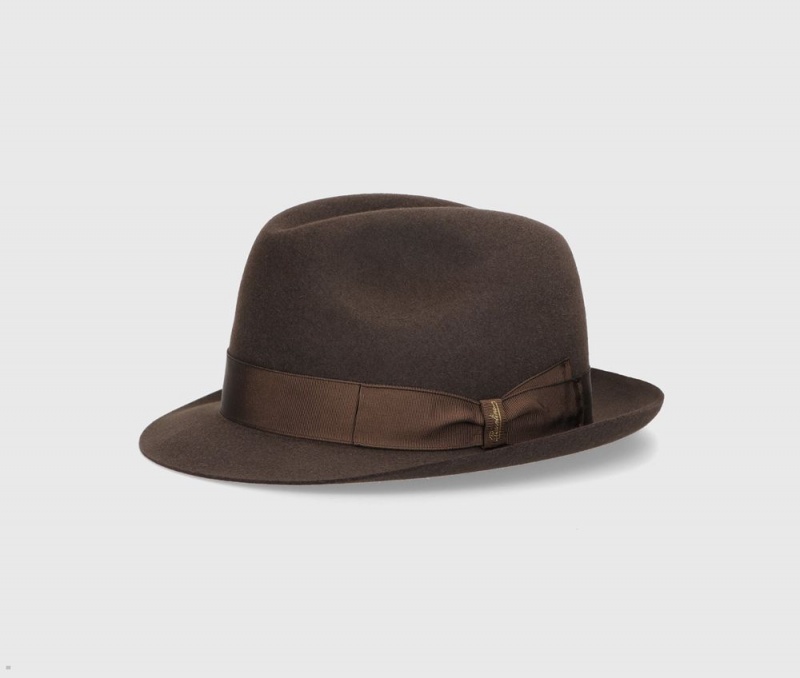 Chapeau Feutre Borsalino Giacomo Marengo Marron Foncé | CXL-14022875