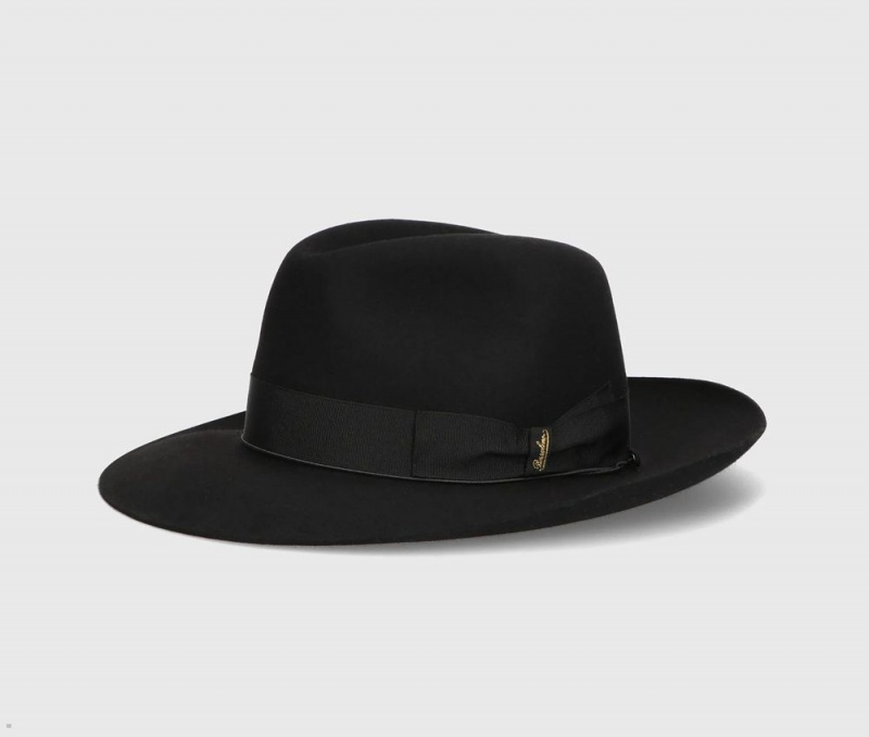 Chapeau Feutre Borsalino Folar Large Brim Noir | YYG-09573846